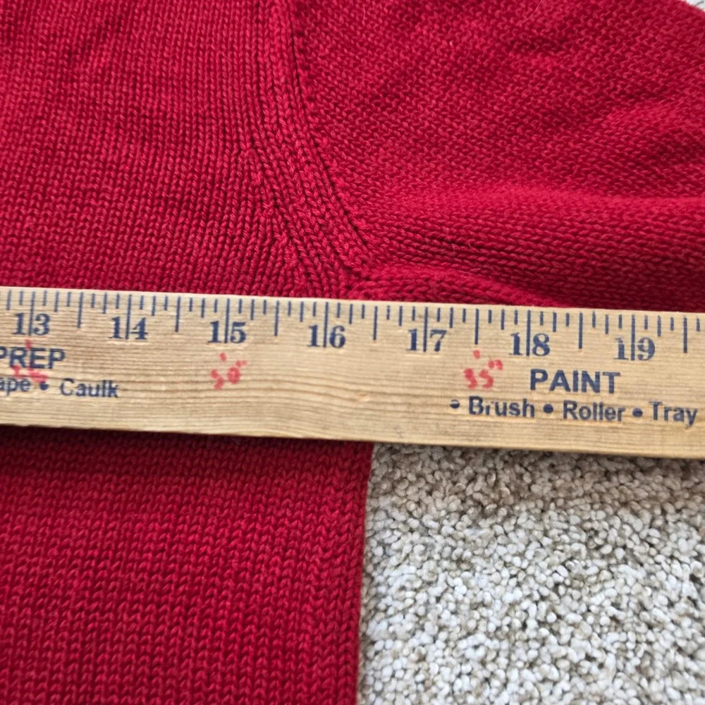 Chaps Quarter Zip Sweater Boys XL 20 Red 100% Cotton Preppy Pullover Logo Youth